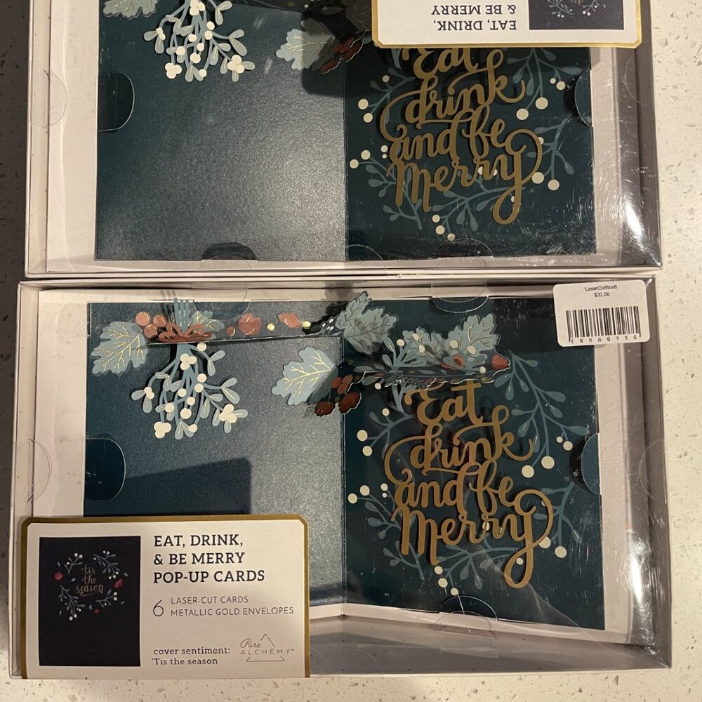 Two NEW Boxes of Laser-Cut Christmas Cards - 12 Cards - Pure Alchemy Brand